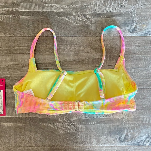 Juniors Ribbed Square Neck Bralette Bikini Top Tie-dye Xhilaration NWT - Picture 3 of 4